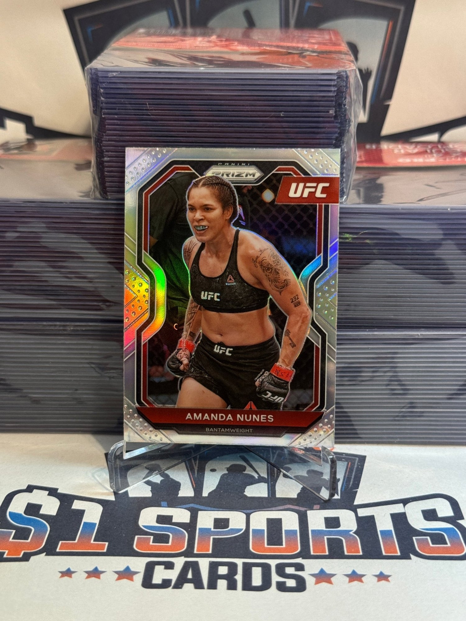 2021 Panini Prizm UFC (Silver Prizm) Amanda Nunes #66