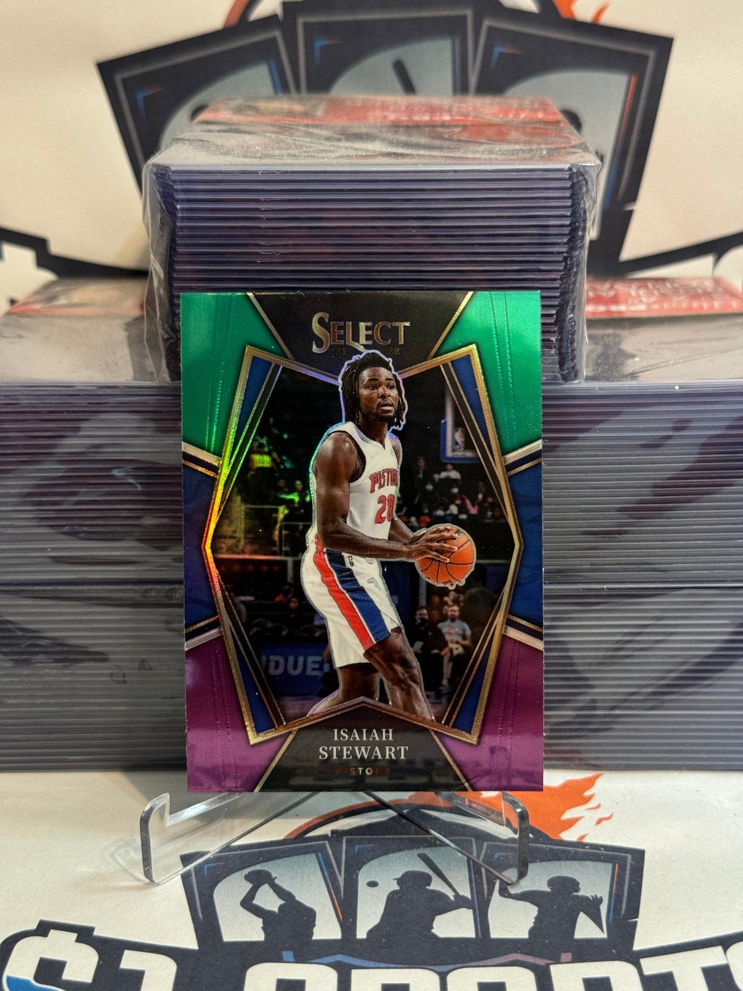 2021 Panini Select (Green White Purple Prizm) Isaiah Stewart #170