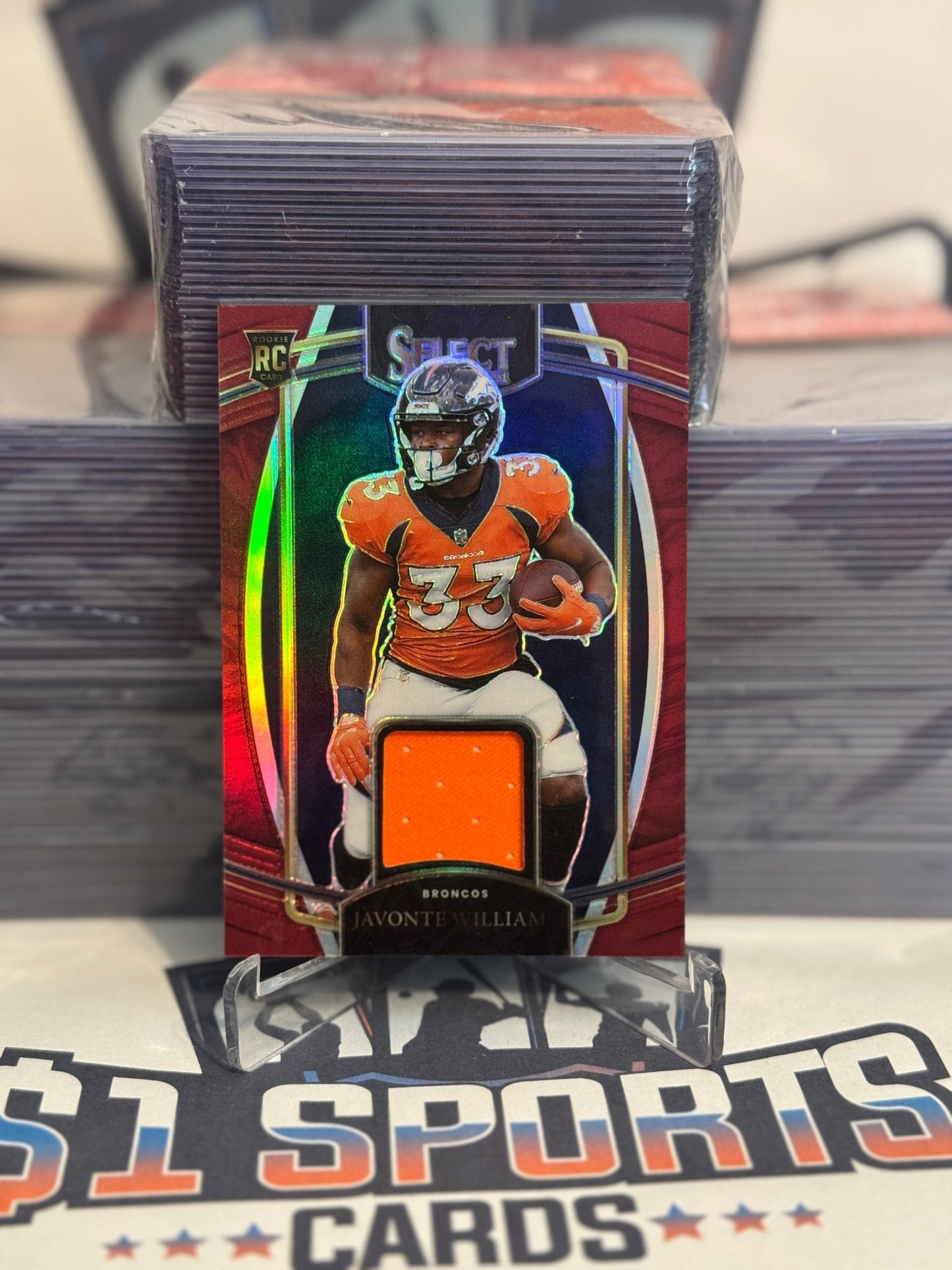 2021 Panini Select (Prizm, Rookie Relic) Javonte Williams #RSW - JWI