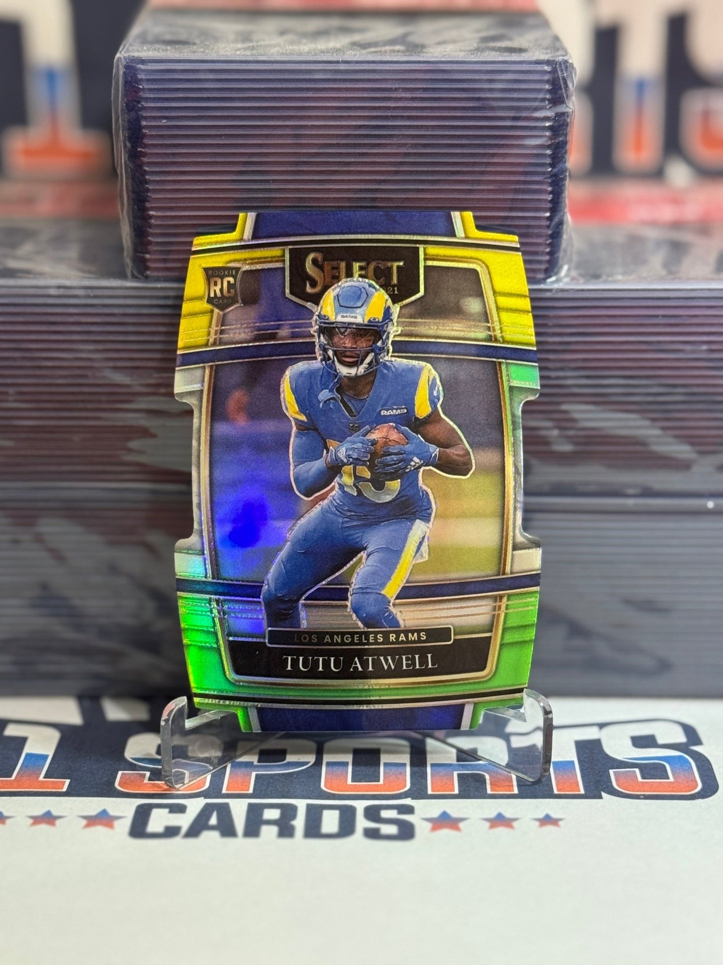 2021 Panini Select (Yellow Green Die Cut Prizm) Tutu Atwell Rookie #61