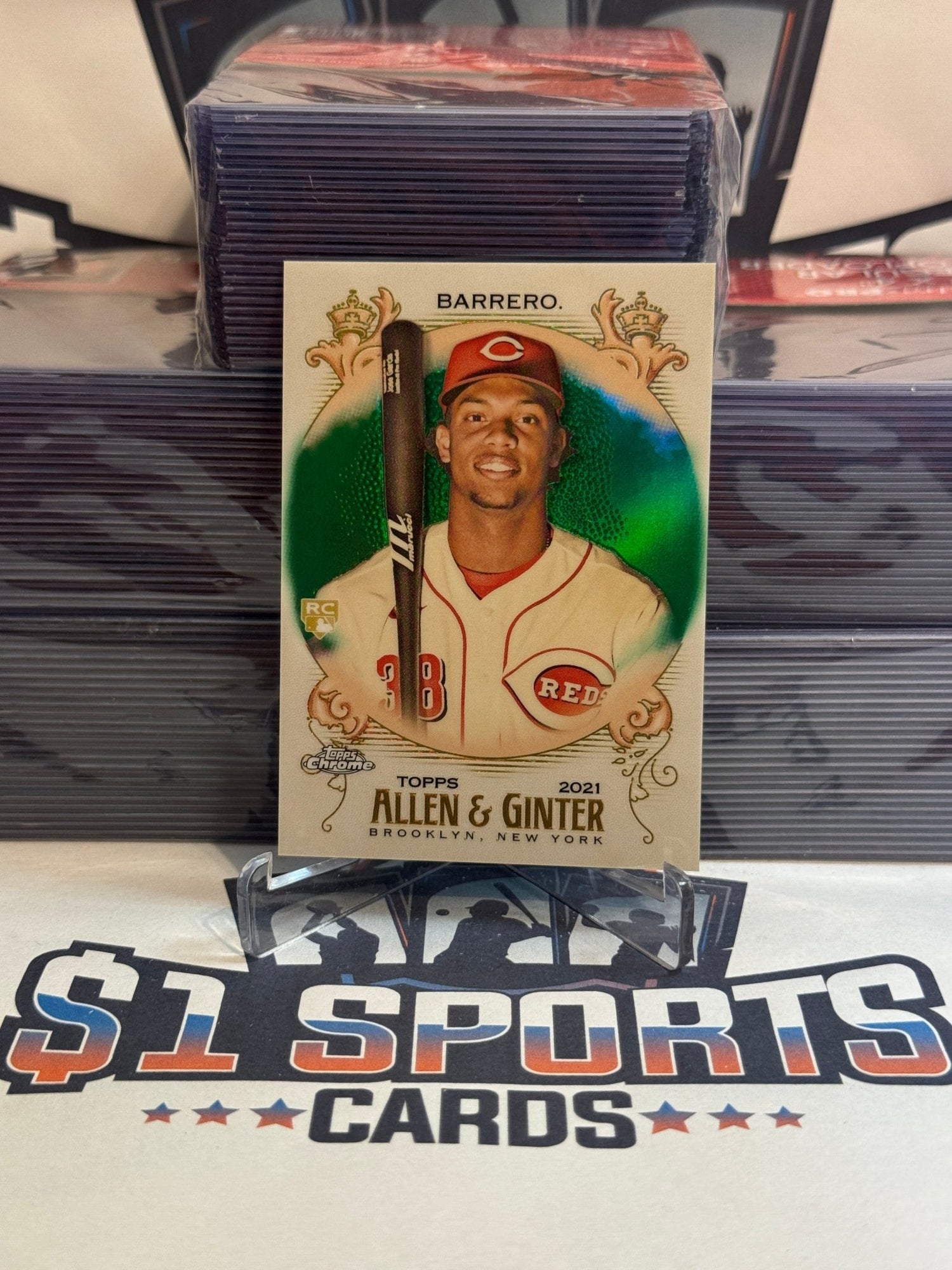 2021 Topps Allen & Ginter Chrome (Green 5/99) Jose Barrero Rookie #247