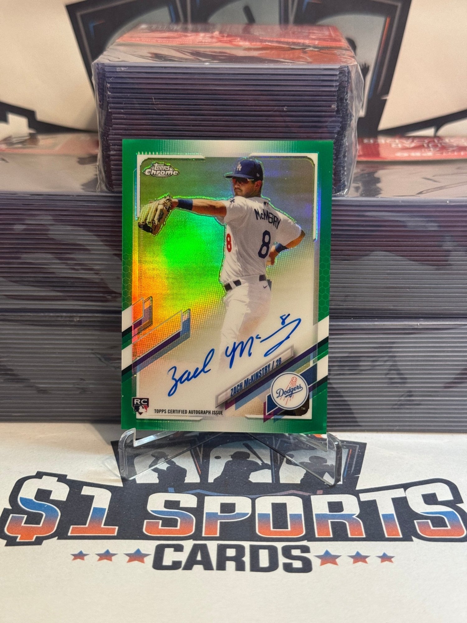 2021 Topps Chrome (Green Refractor, Auto 72/99) Zach McKinstry Rookie #RA - ZM