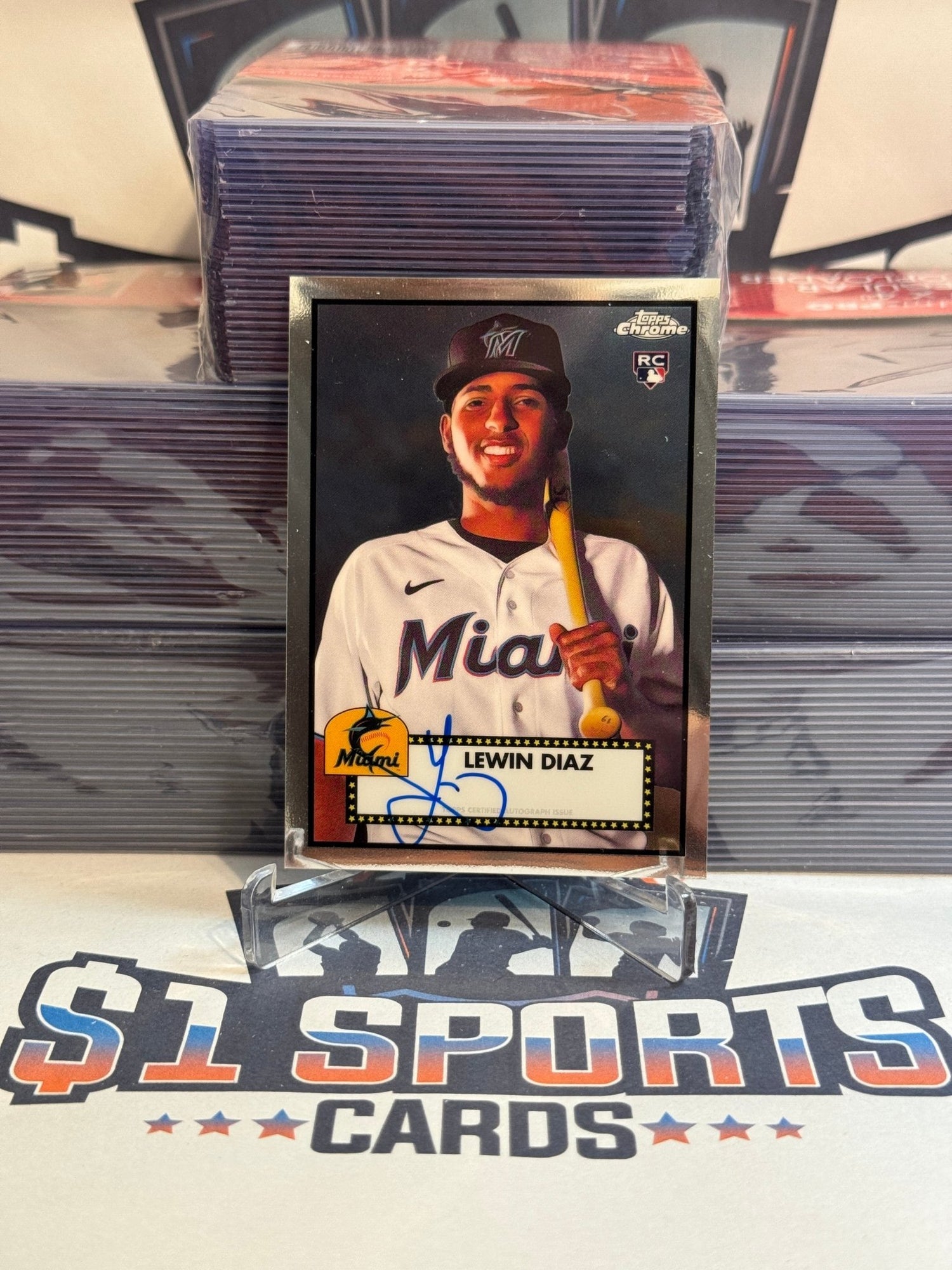 2021 Topps Chrome Platinum Anniversary (Auto) Lewin Diaz Rookie #PA - LD