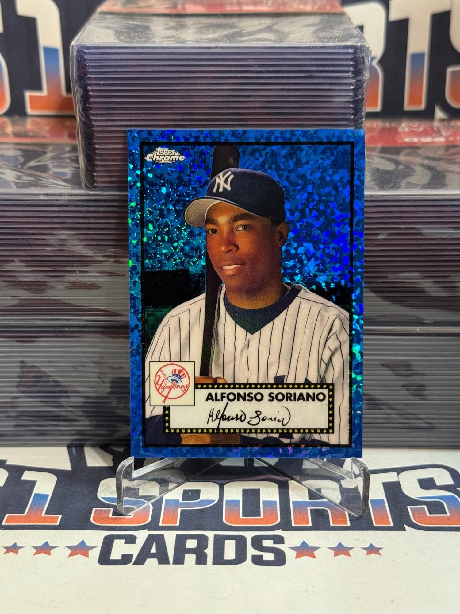 2021 Topps Chrome Platinum Anniversary (Blue Mini Diamonds Refractor 100/199) Alfonso Soriano #549