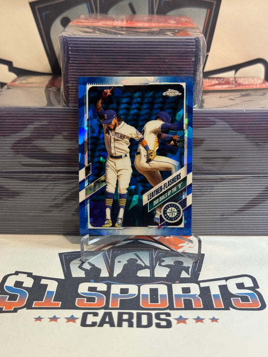 2021 Topps Chrome Update Sapphire (Leather Flashers) Taylor Trammell & J.P. Crawford #US144