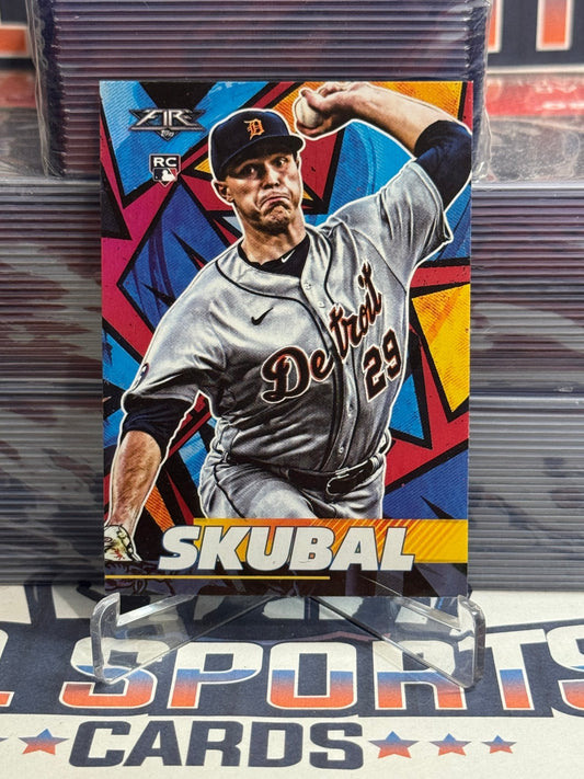 2021 Topps Fire (Flame Foil) Tarik Skubal Rookie #99