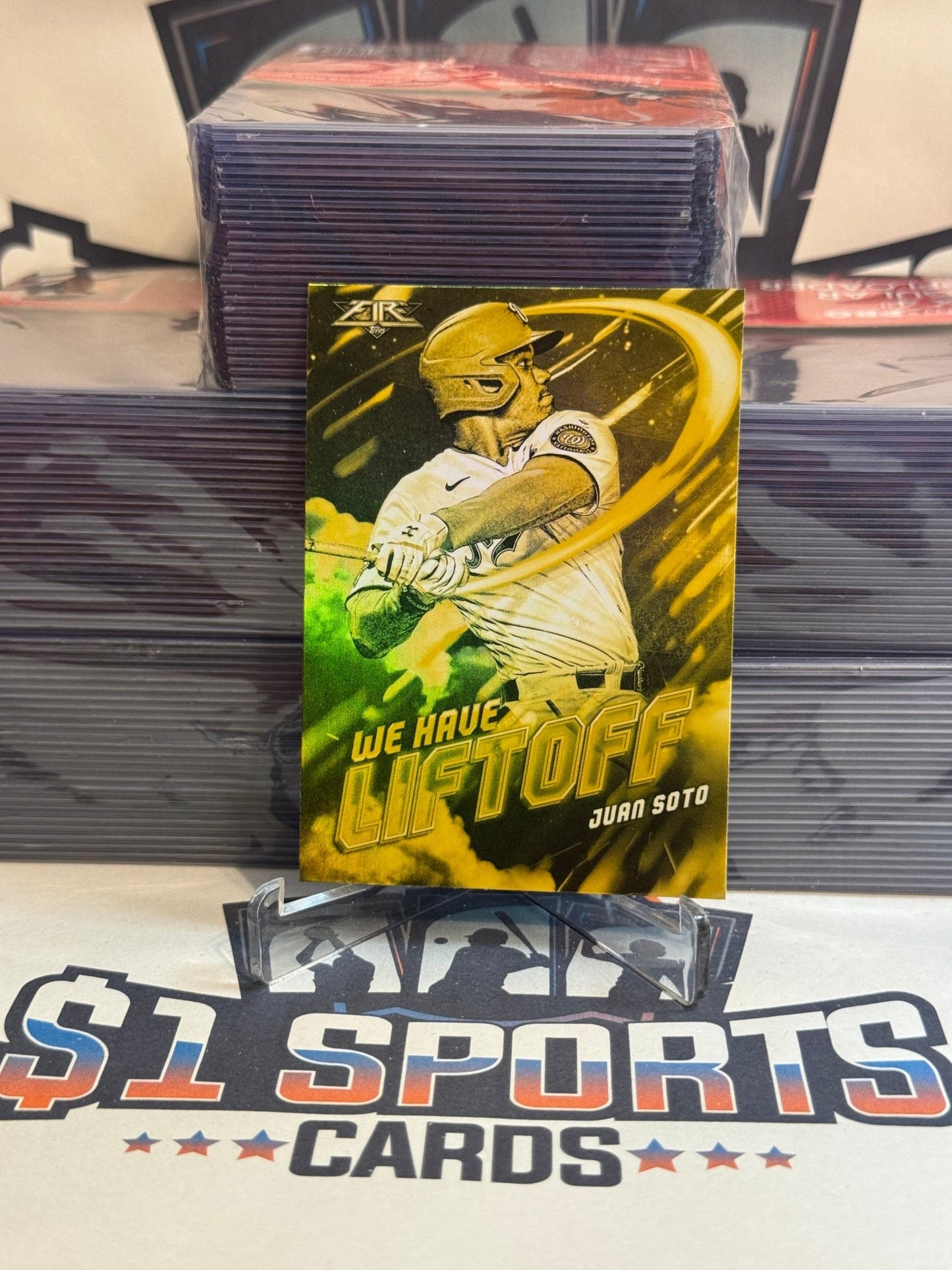 2021 Topps Fire (Gold Minted, We Have Liftoff) Juan Soto #WHL - 19