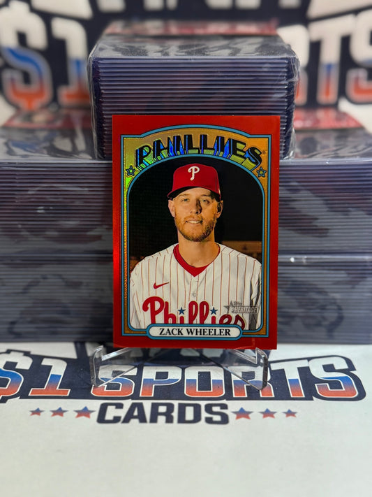 2021 Topps Heritage (Red Chrome 332/372) Zack Wheeler #355