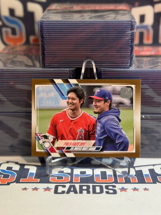 2021 Topps Update (Gold, Pals Face Off 74/2021) Shohei Ohtani & Kohei Arihara US125