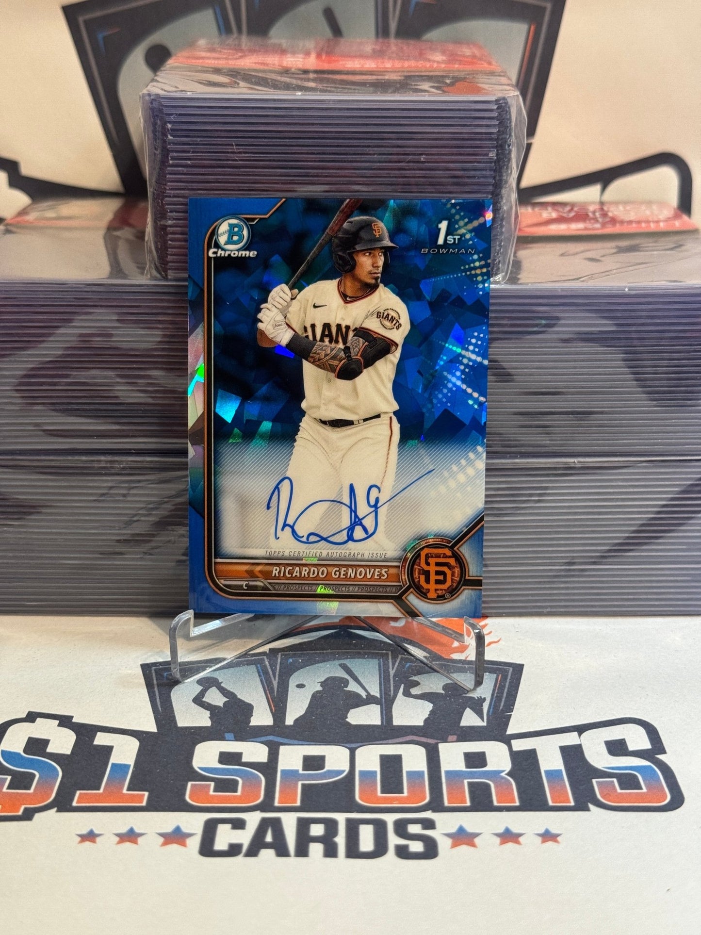 2022 Bowman Chrome Prospects Sapphire (1st Bowman Auto) Ricardo Genoves #BSPA - RG