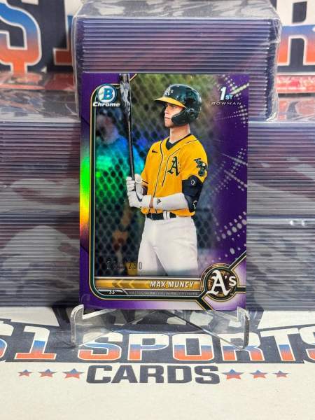 2022 Bowman Chrome (Purple Refractor, 1st Bowman 141/250) Max Muncy BCP-89