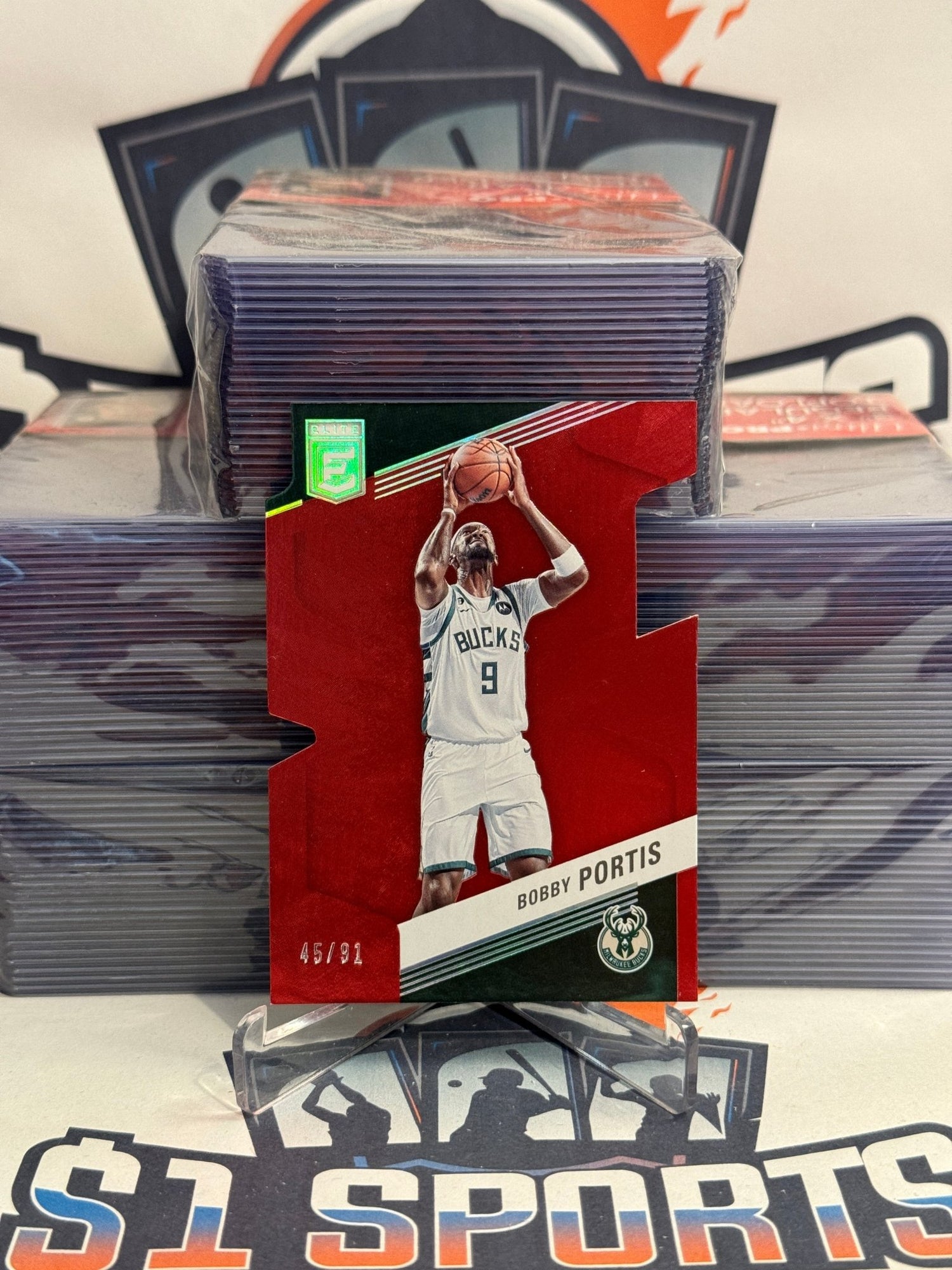 2022 Donruss Elite (Red Die Cut SP 45/91) Bobby Portis #83