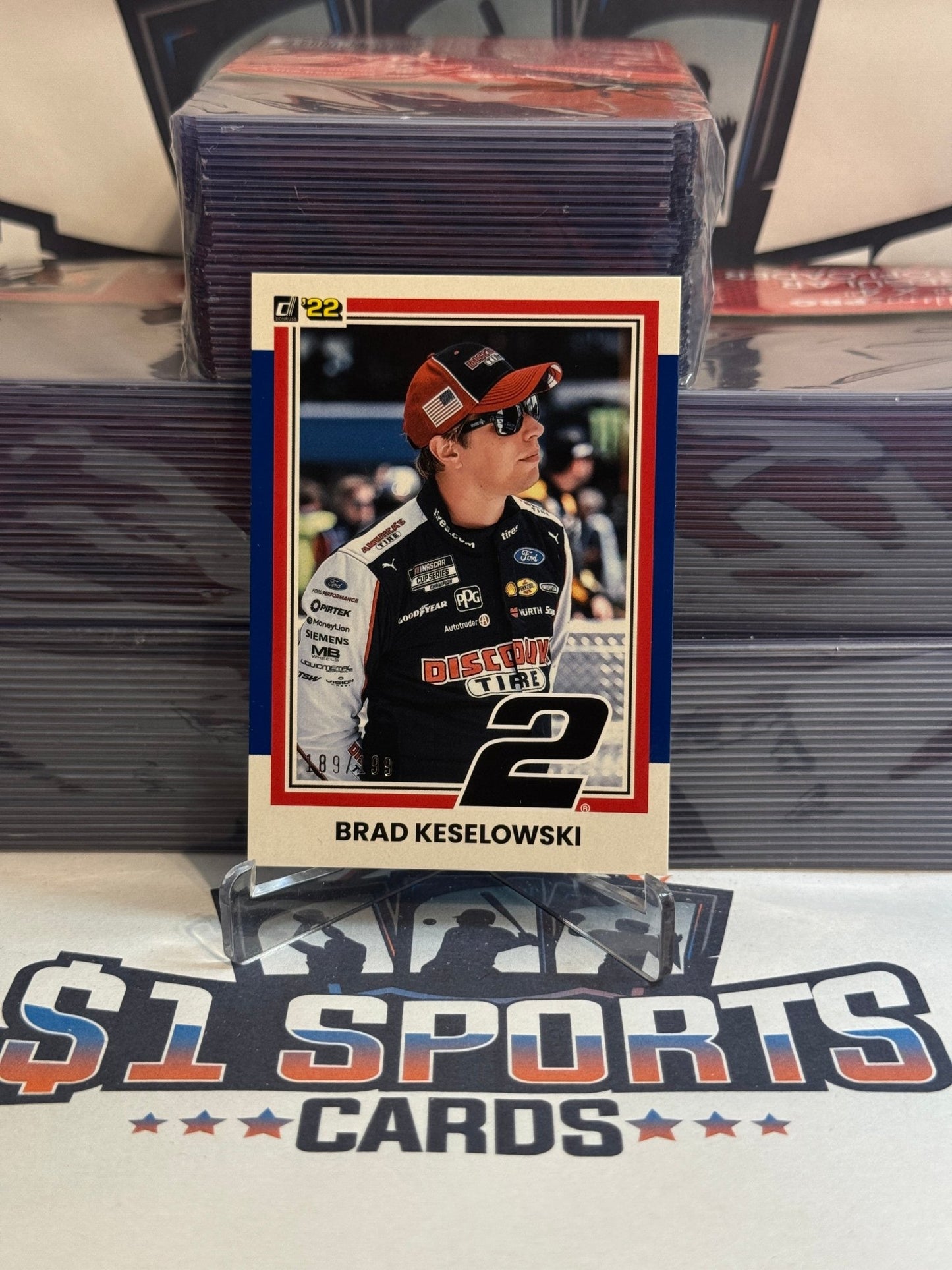 2022 Donruss NASCAR (Blue 189/199) Brad Keslowski #153