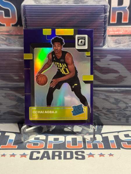 2022 Donruss Optic (Purple Prizm, Rated Rookie) Ochai Agbaji 205