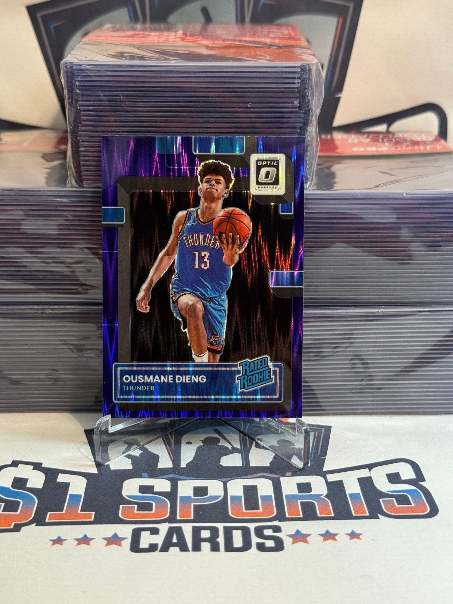 2022 Donruss Optic (Purple Shock Prizm, Rated Rookie) Ousmane Dieng #220
