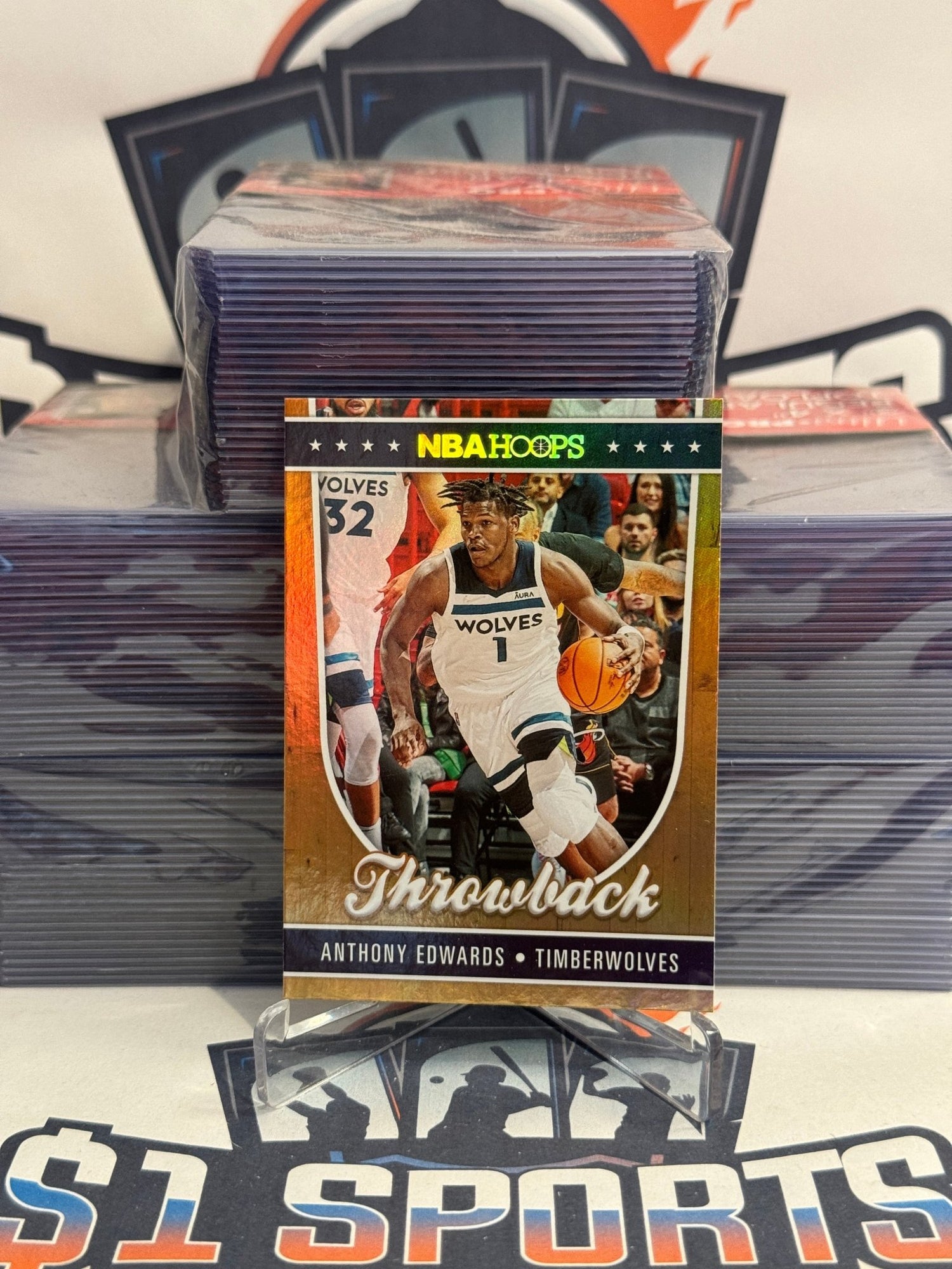 2022 NBA Hoops (Holo, Throwback) Anthony Edwards #9
