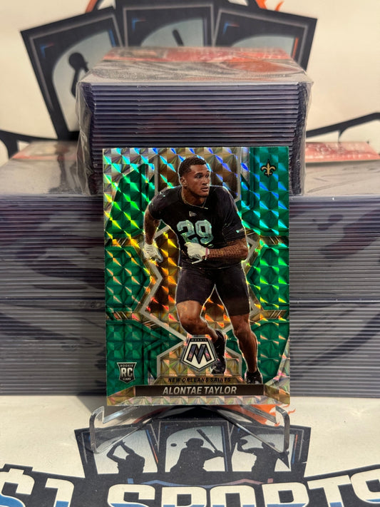 2022 Panini Mosaic (Green Prizm) Alontae Taylor Rookie #391