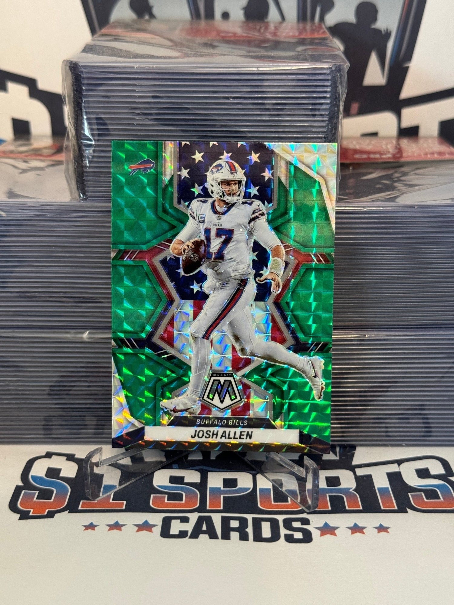 2022 Panini Mosaic (Green Prizm, National Pride) Josh Allen #253