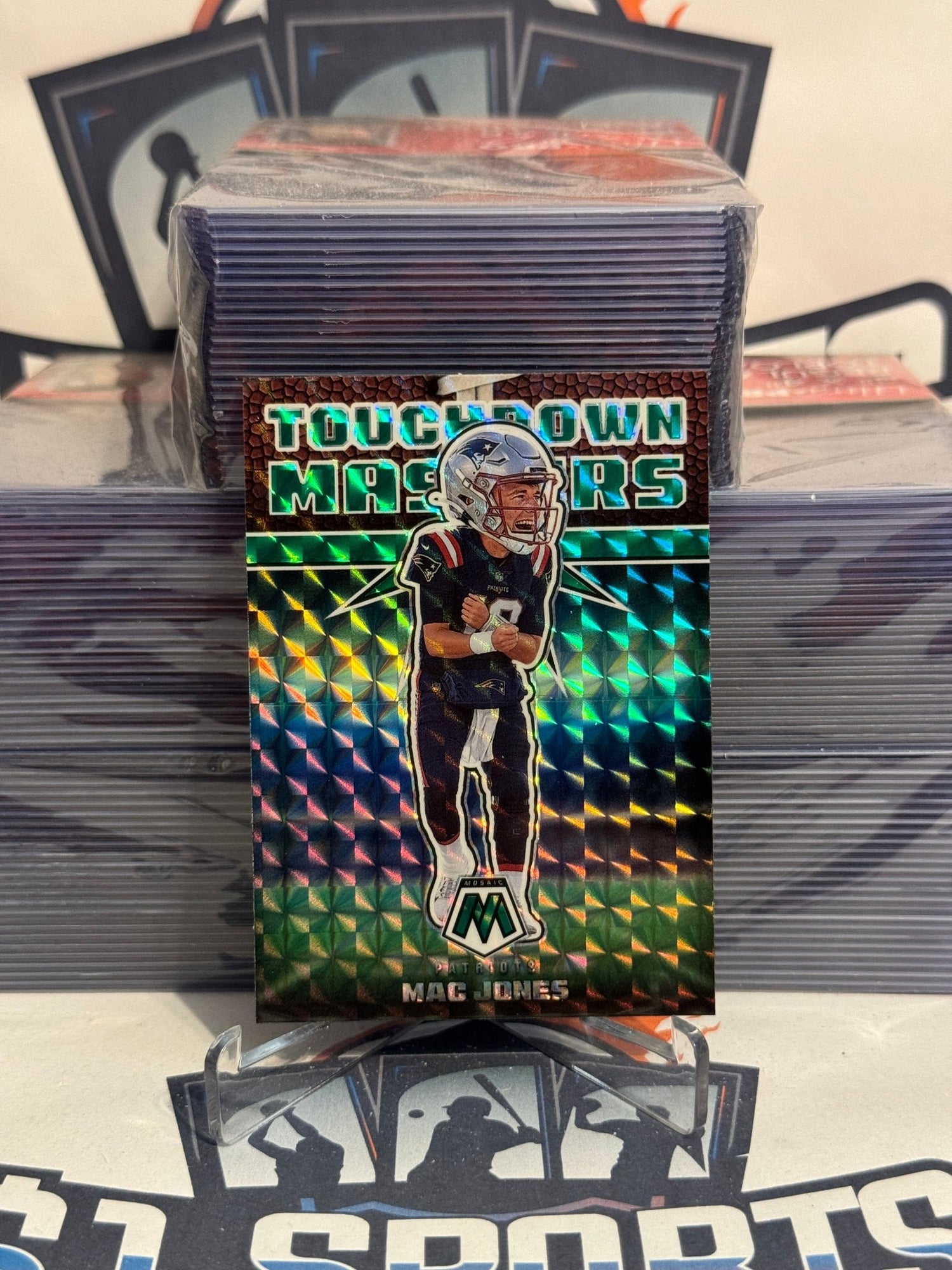 2022 Panini Mosaic (Green Prizm, Touchdown Masters) Mac Jones #TD-9