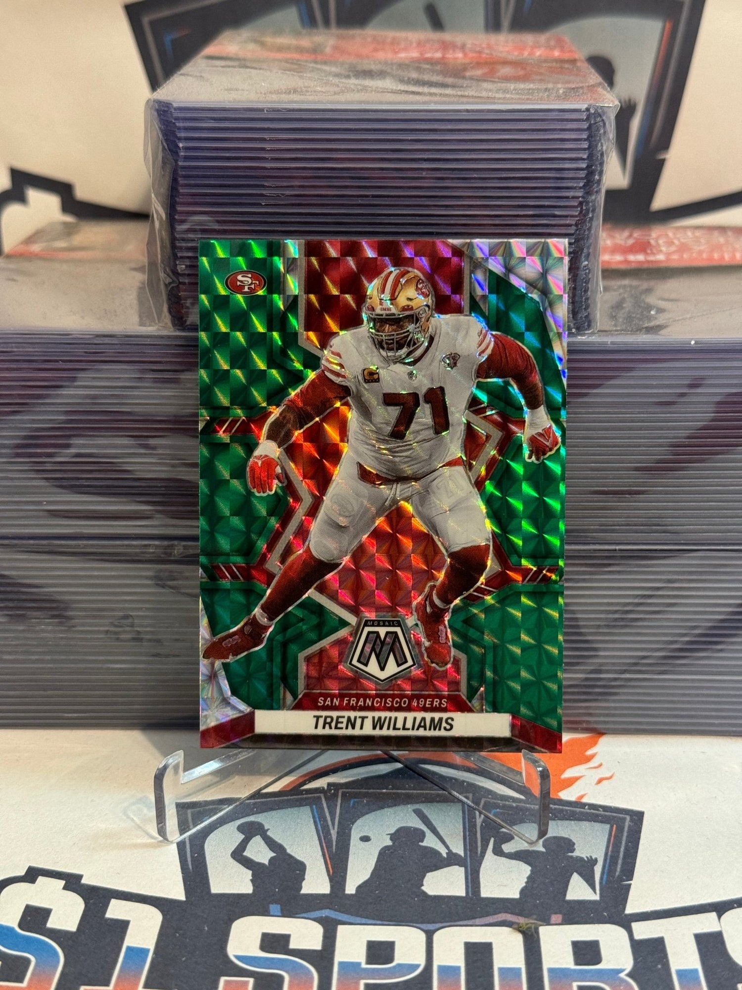 2022 Panini Mosaic (Green Prizm) Trent Williams #232