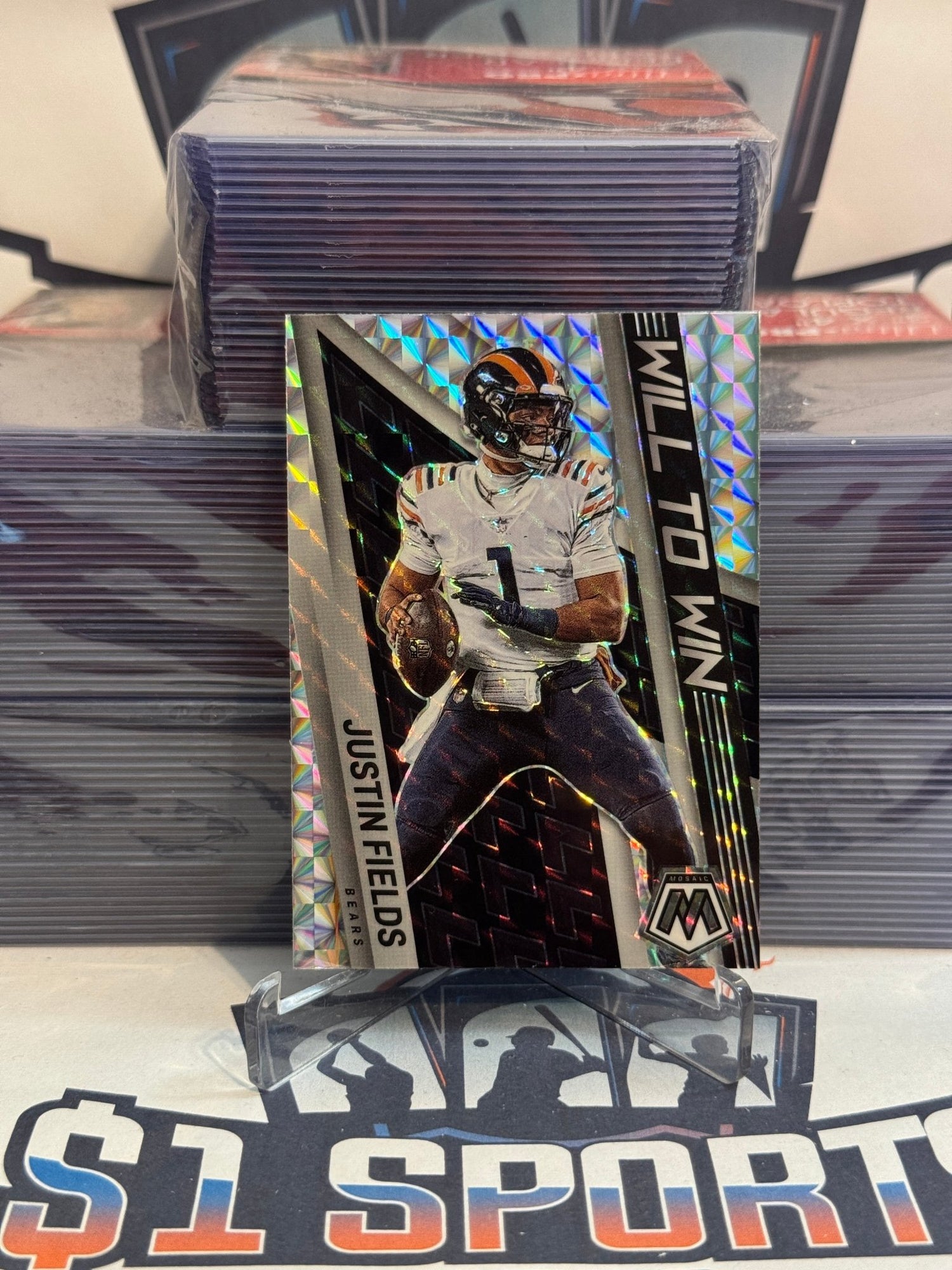 2022 Panini Mosaic (Mosaic Prizm, Will to Win) Justin Fields #WW - 14