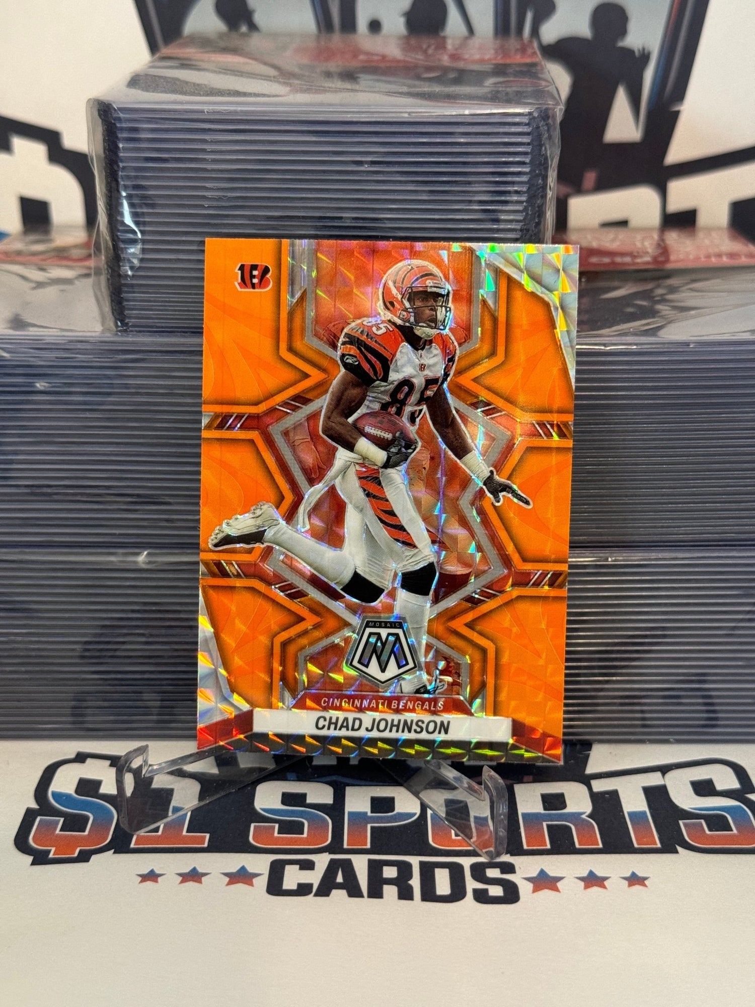 2022 Panini Mosaic (Orange Reactive Prizm) Chad Johnson #45