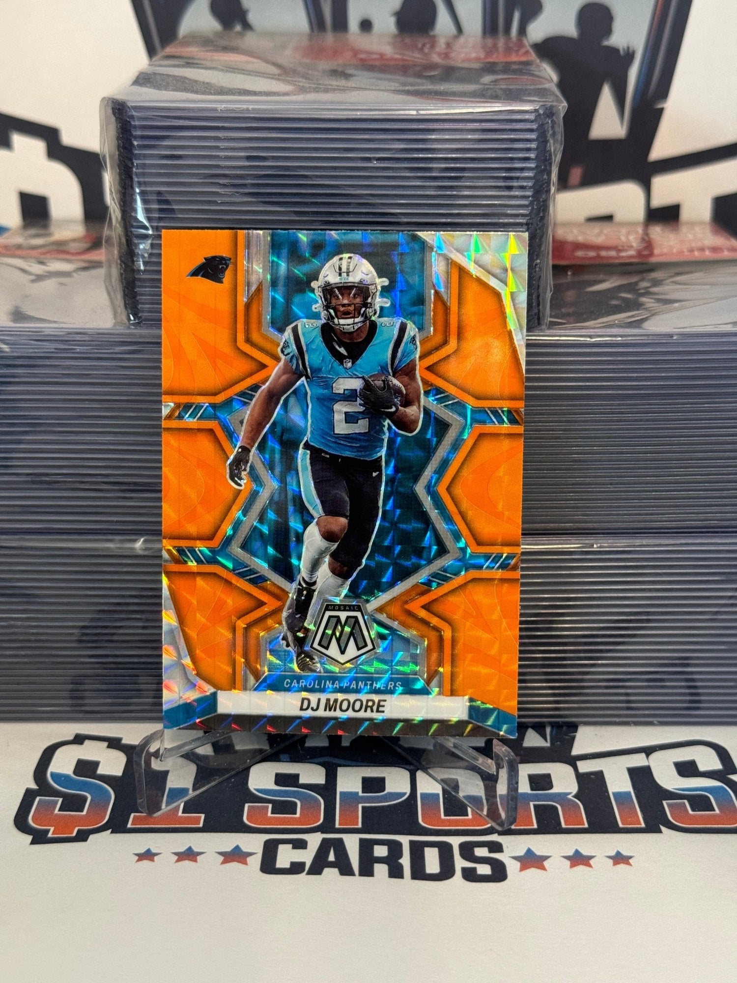 2022 Panini Mosaic (Orange Reactive Prizm) DJ Moore #29