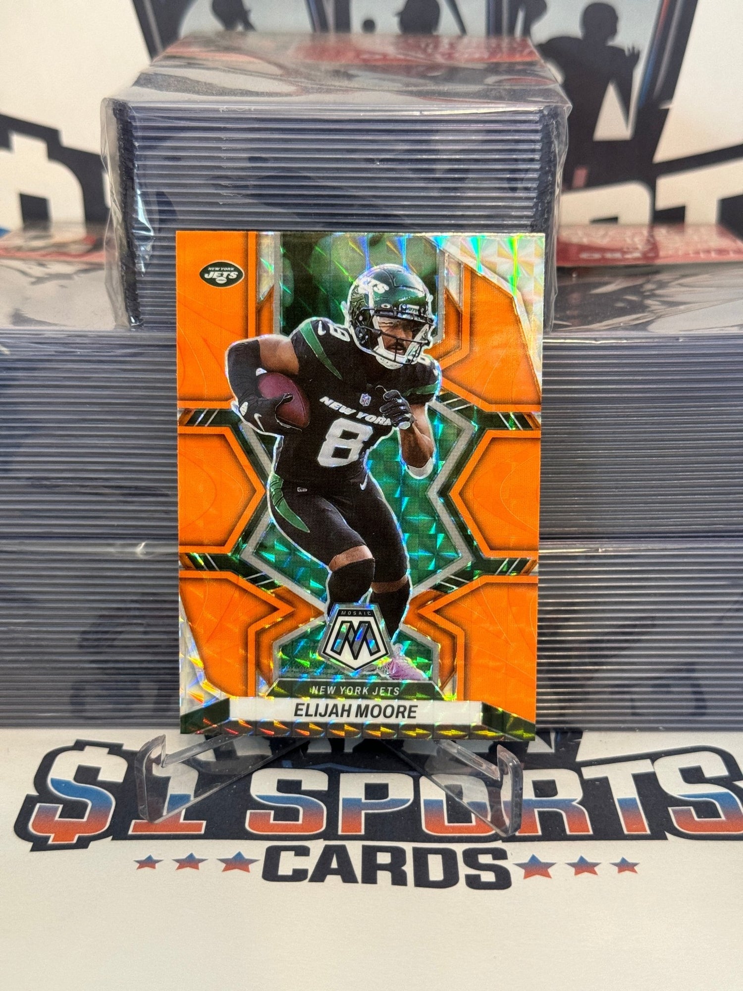 2022 Panini Mosaic (Orange Reactive Prizm) Elijah Moore #153