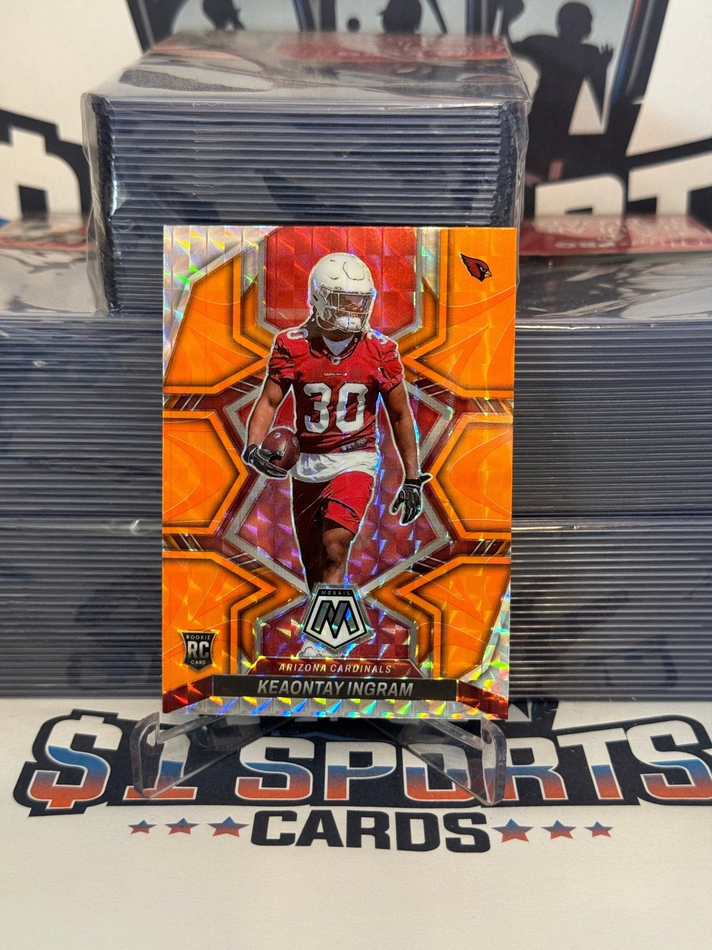 2022 Panini Mosaic (Orange Reactive Prizm) Keaontay Ingram Rookie #355