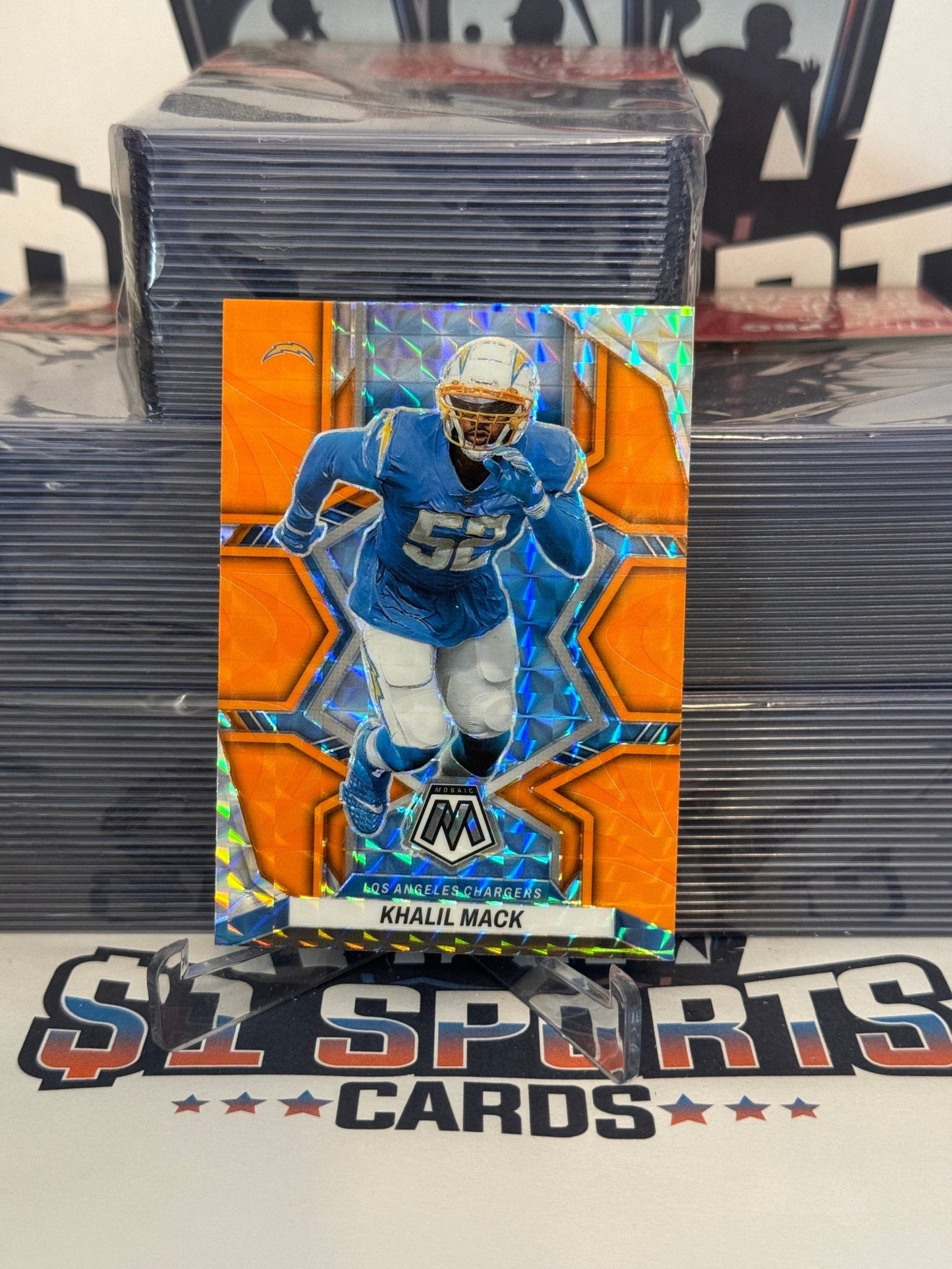2022 Panini Mosaic (Orange Reactive Prizm) Khalil Mack #203