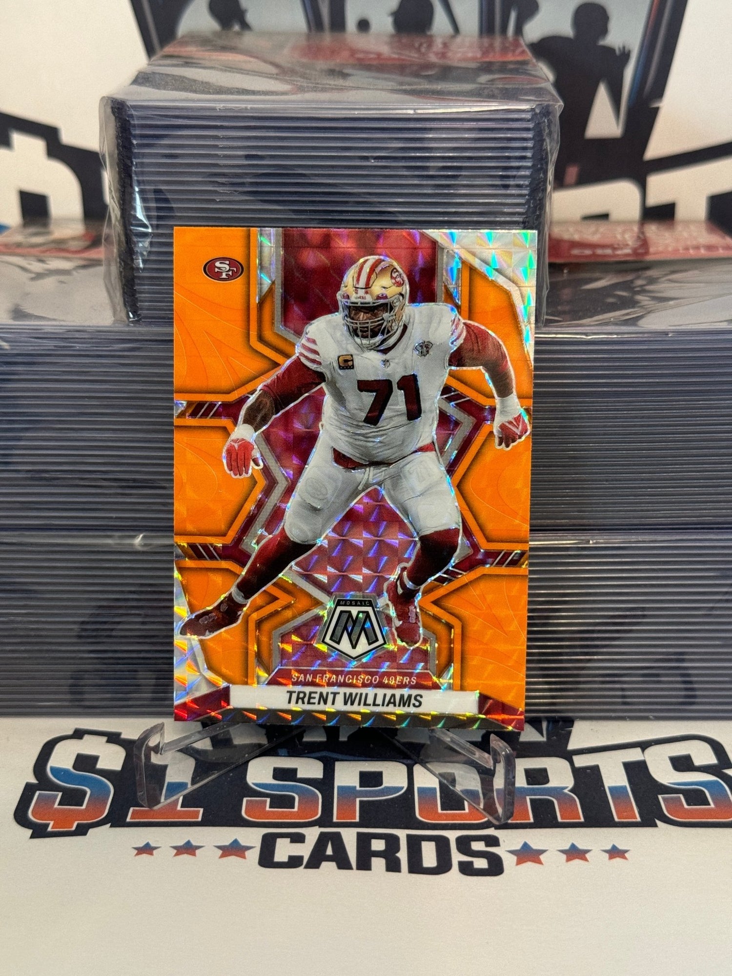 2022 Panini Mosaic (Orange Reactive Prizm) Trent Williams #232