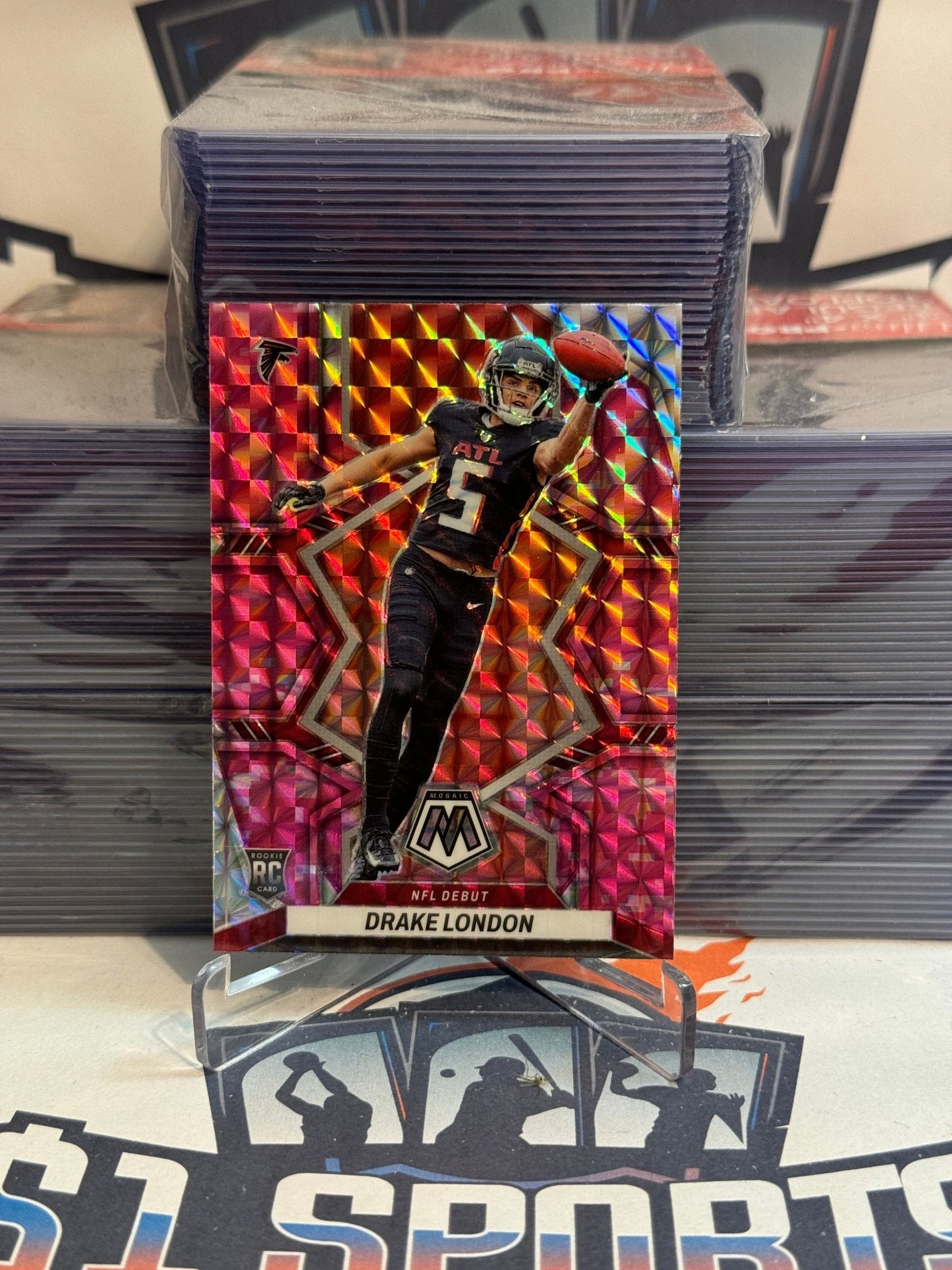 2022 Panini Mosaic (Pink Camo Prizm, NFL Debut) Drake London Rookie #270