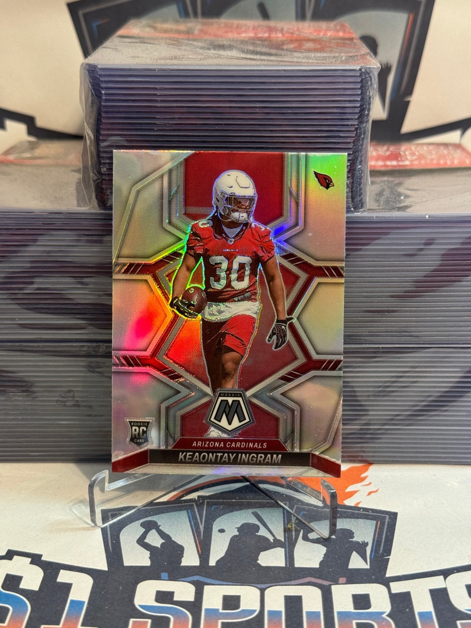 2022 Panini Mosaic (Silver Prizm) Keaontay Ingram Rookie #355