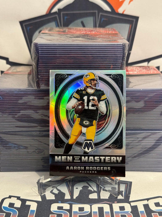 2022 Panini Mosaic (Silver Prizm, Men of Mastery) Aaron Rodgers #MM-2