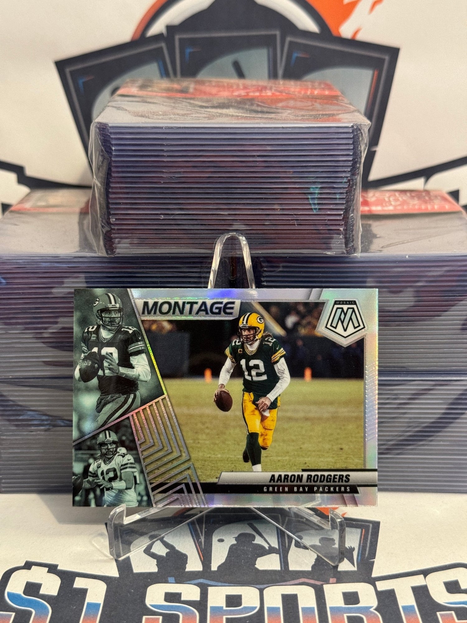 2022 Panini Mosaic (Silver Prizm, Montage) Aaron Rodgers #M-8