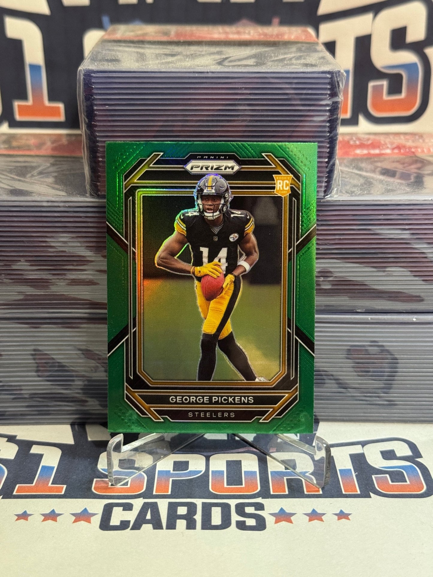 2022 Panini Prizm (Green Prizm) George Pickens Rookie #329