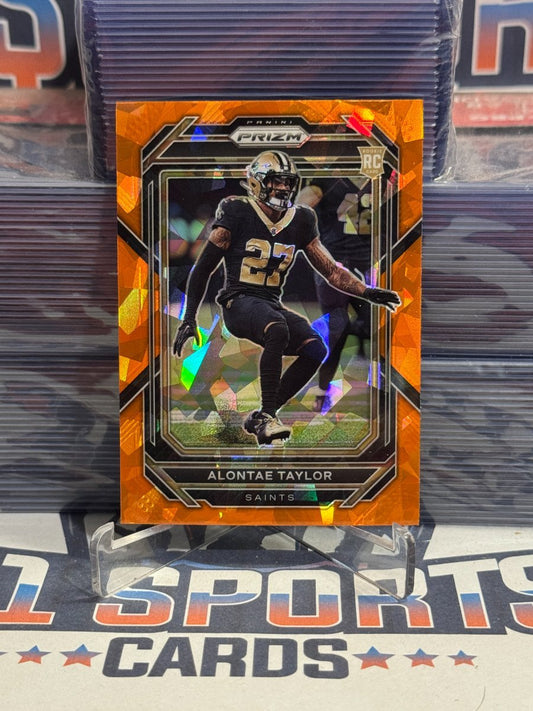 2022 Panini Prizm (Orange Ice Prizm) Alontae Taylor Rookie 392