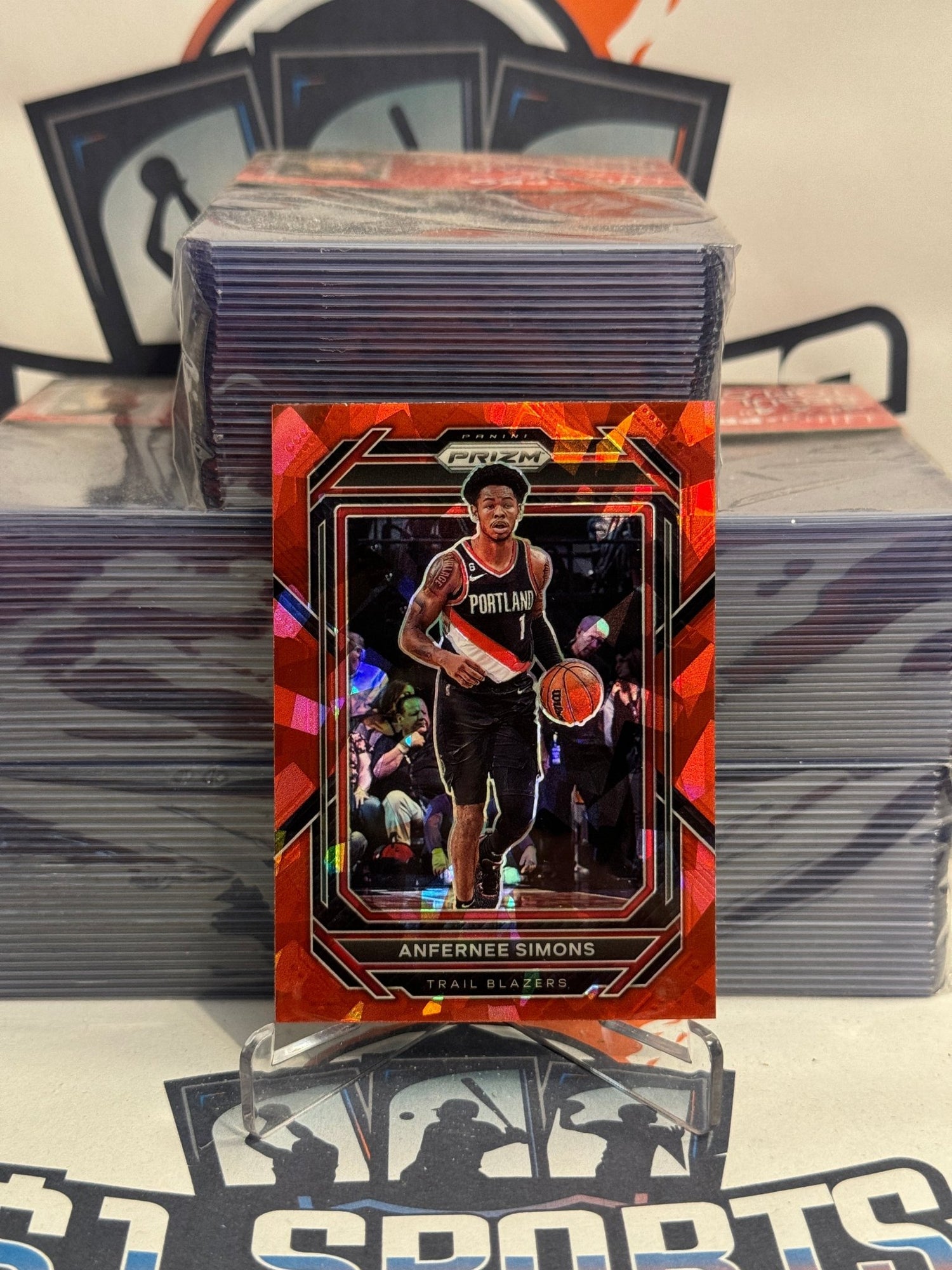 2022 Panini Prizm (Red Ice Prizm) Anfernee Simons #46