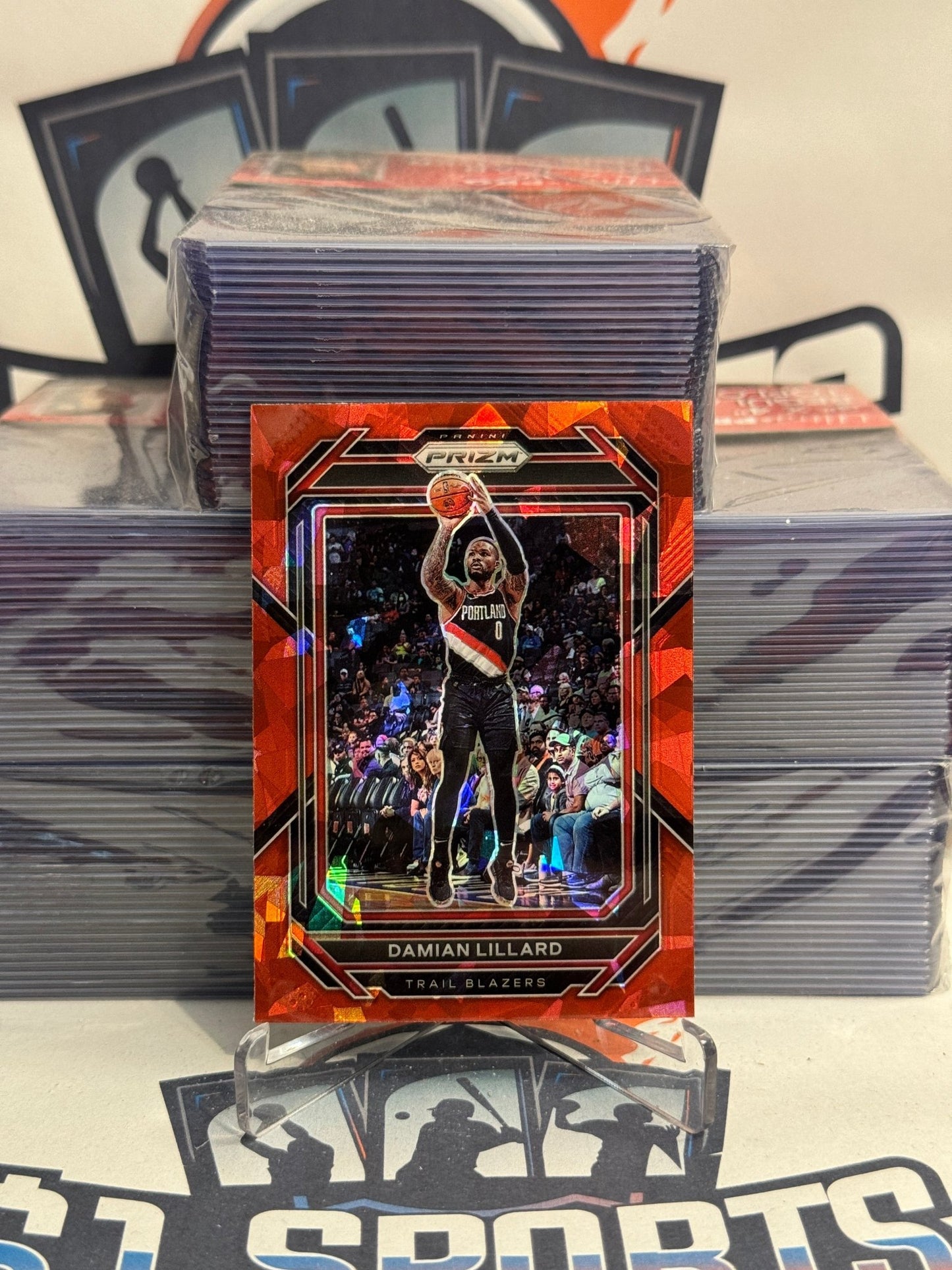 2022 Panini Prizm (Red Ice Prizm) Damian Lillard #62