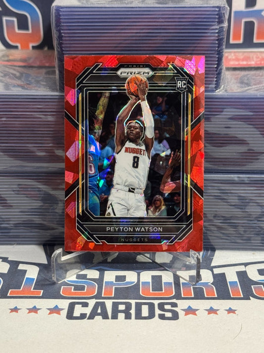 2022 Panini Prizm (Red Ice Prizm) Peyton Watson Rookie 259