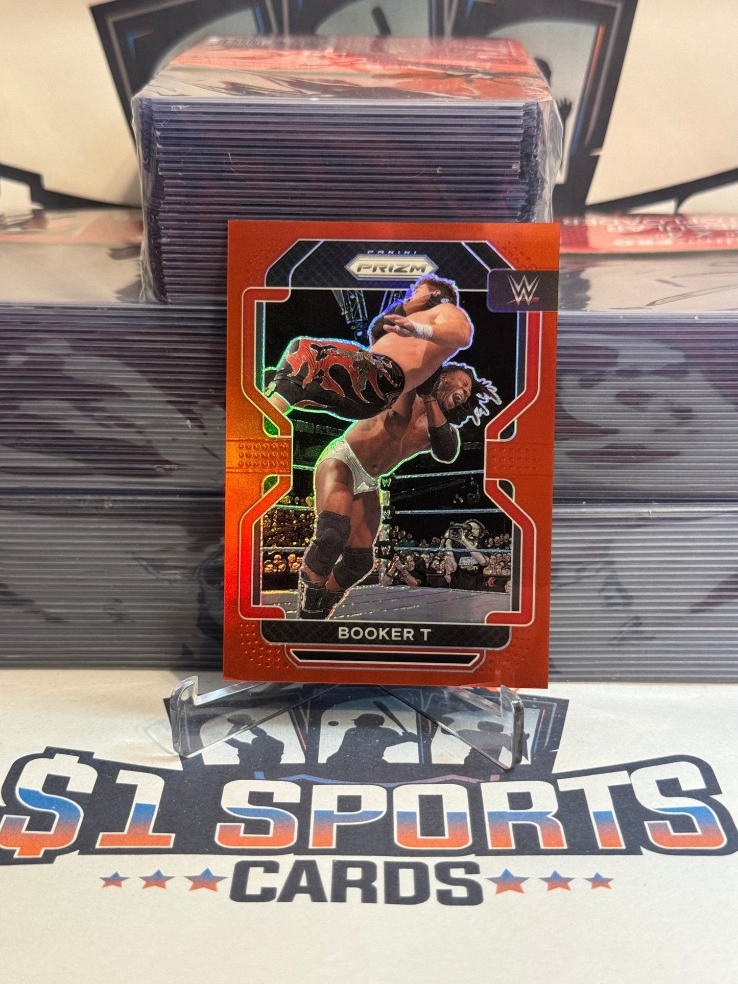 2022 Panini Prizm WWE (Red Prizm 263/299) Booker T #146