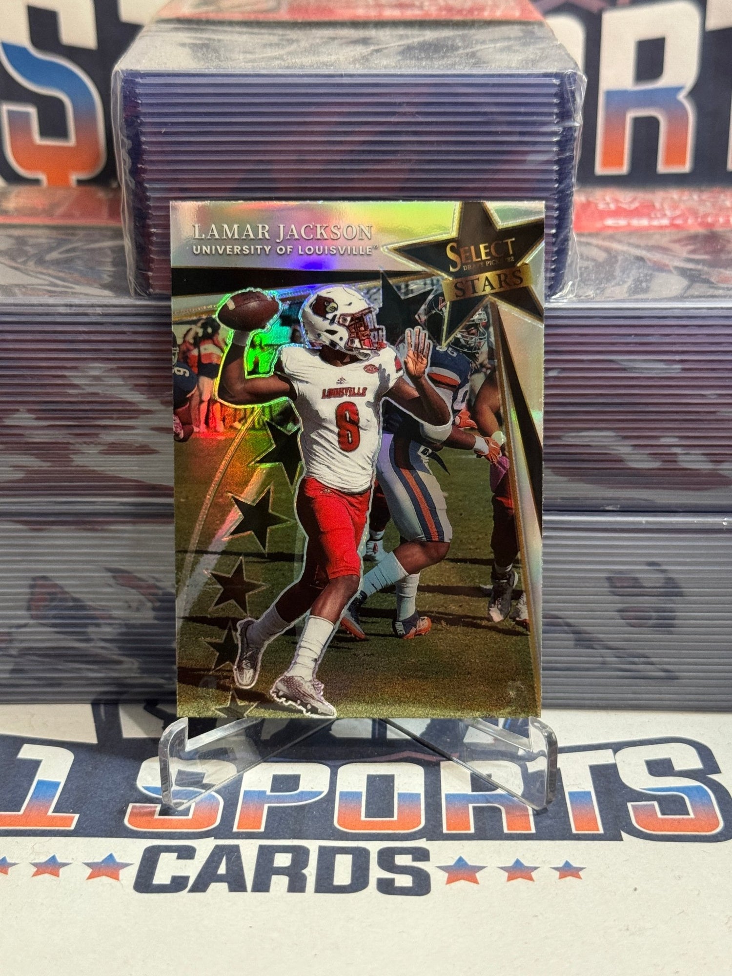 2022 Panini Select Draft Picks (Silver Prizm, Stars) Lamar Jackson #SS - LJ