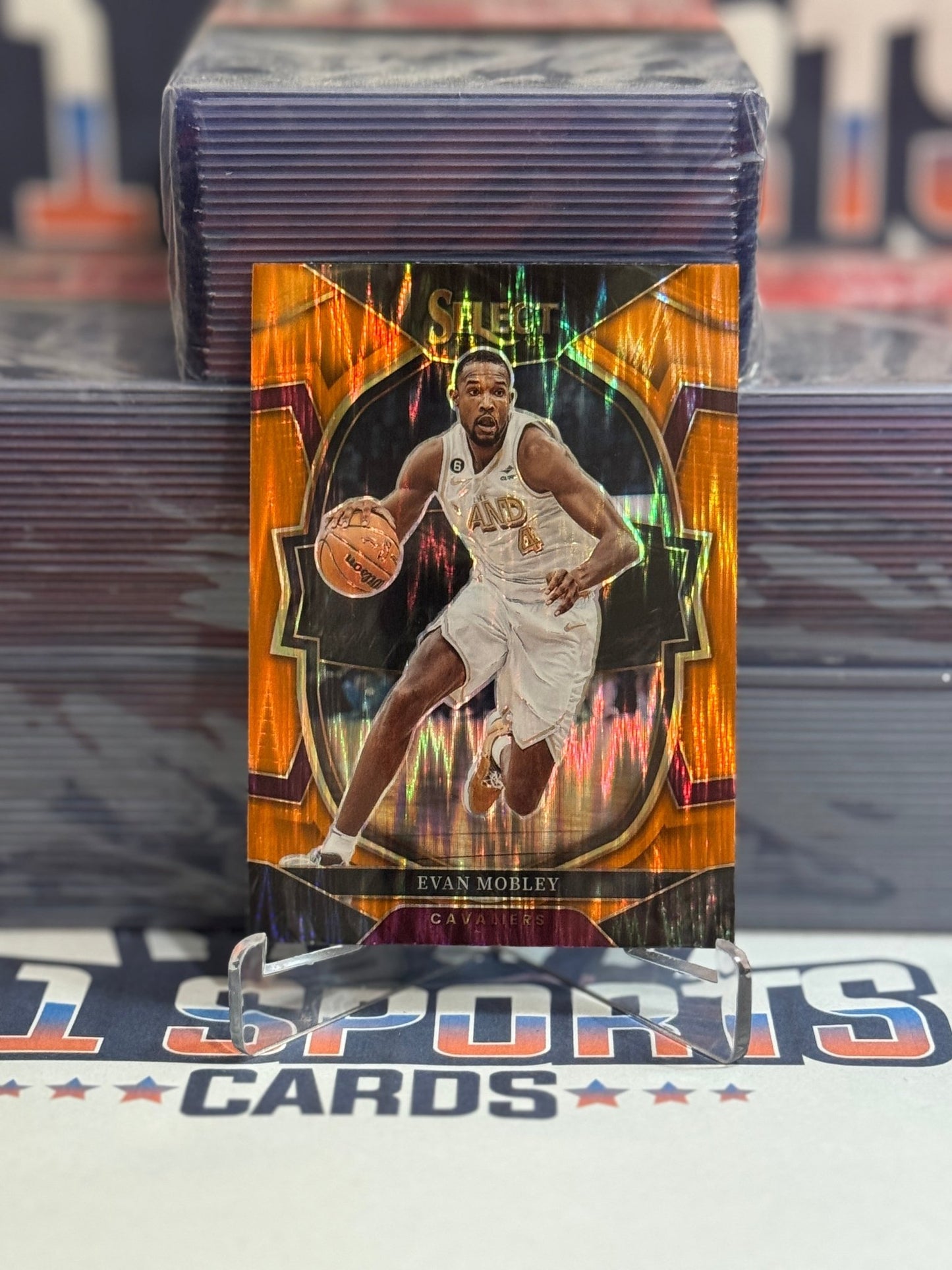 2022 Panini Select (Orange Shimmer Prizm) Evan Mobley #44