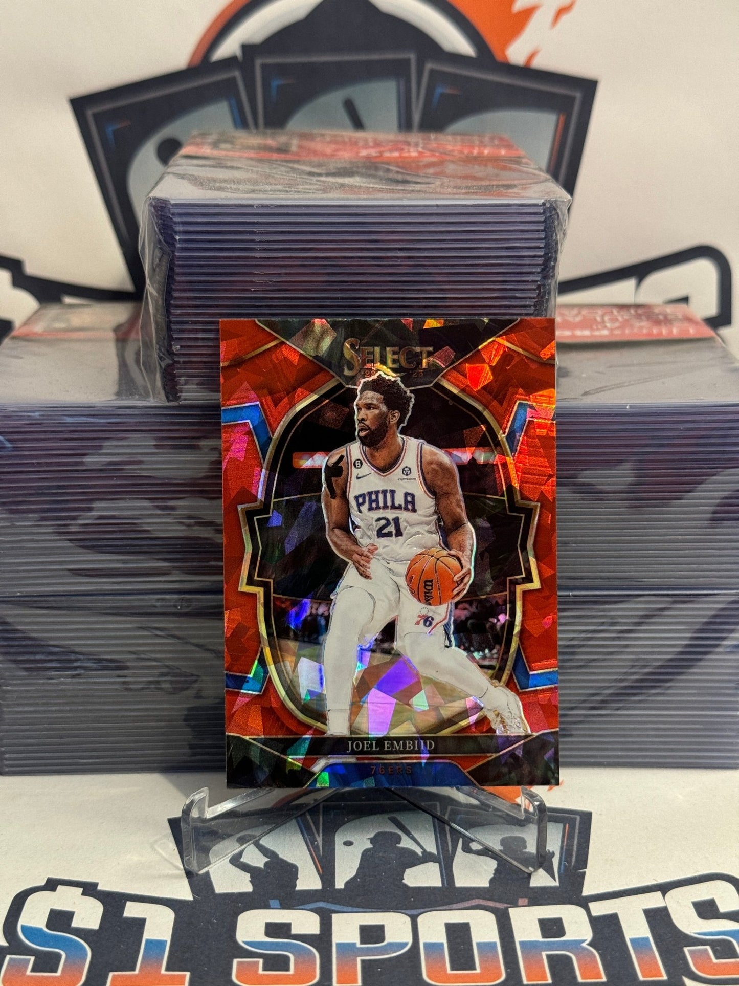 2022 Panini Select (Red Ice Prizm) Joel Embiid #47