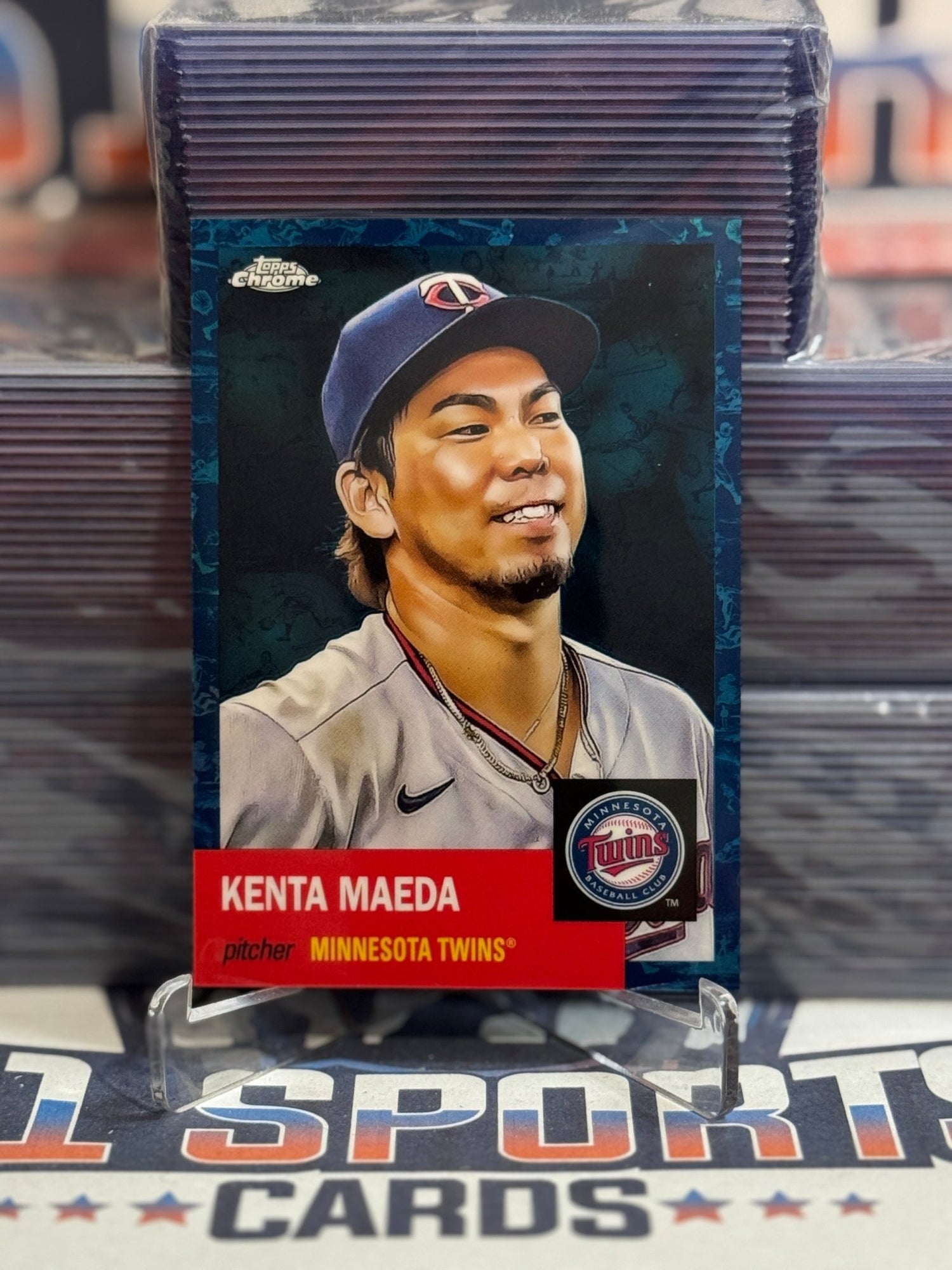 2022 Topps Chrome Platinum (Blue Mini - Diamond Refractor 50/199) Kenta Maeda 498