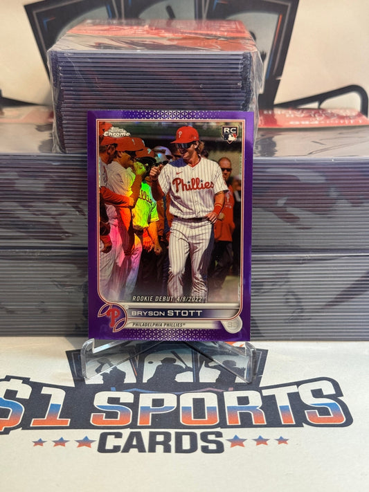 2022 Topps Chrome Update (Purple Refractor, MLB Debut) Bryson Stott Rookie #USC128
