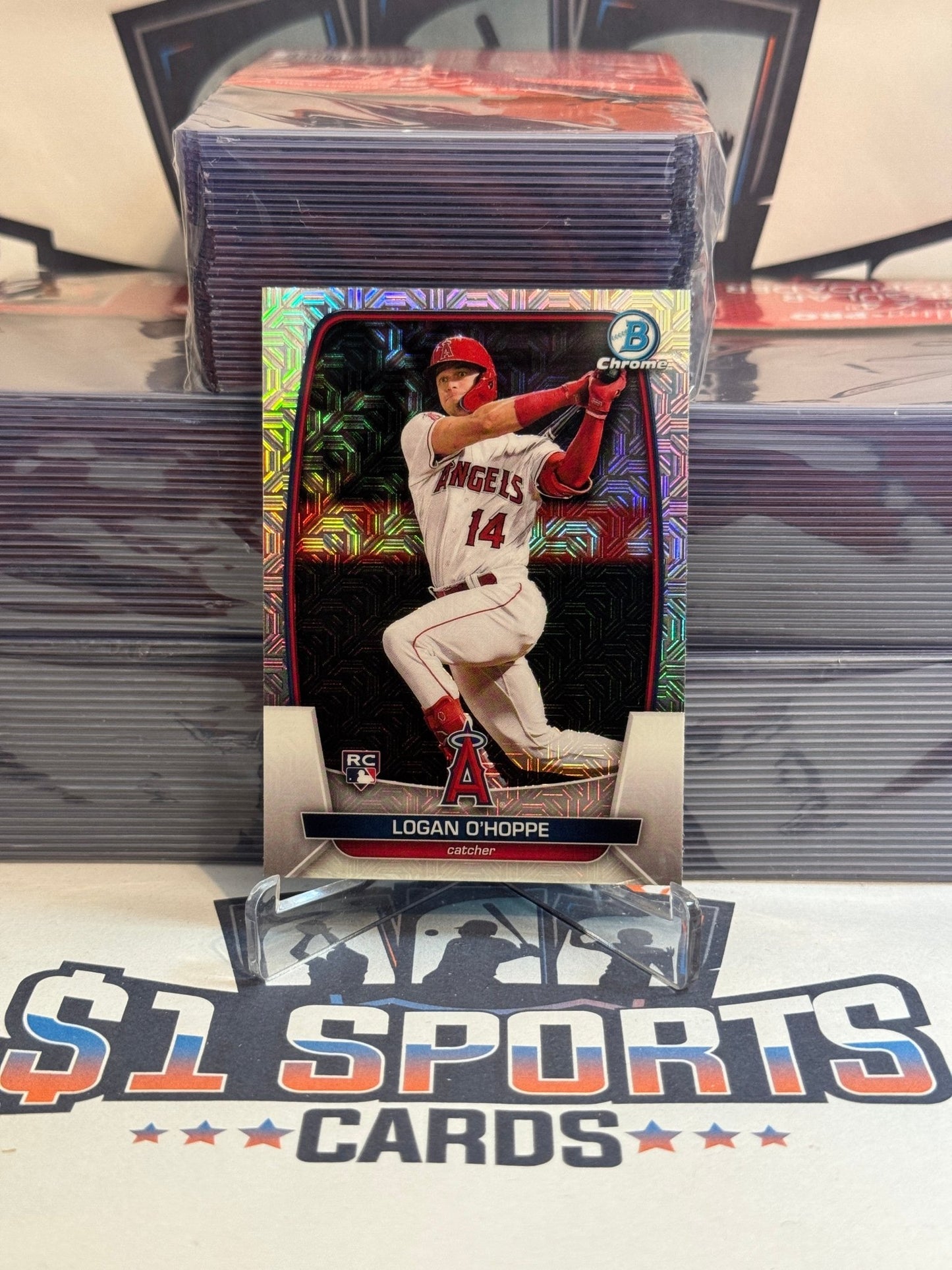 2023 Bowman Chrome (Mega Refractor) Logan O'Hoppe Rookie #39