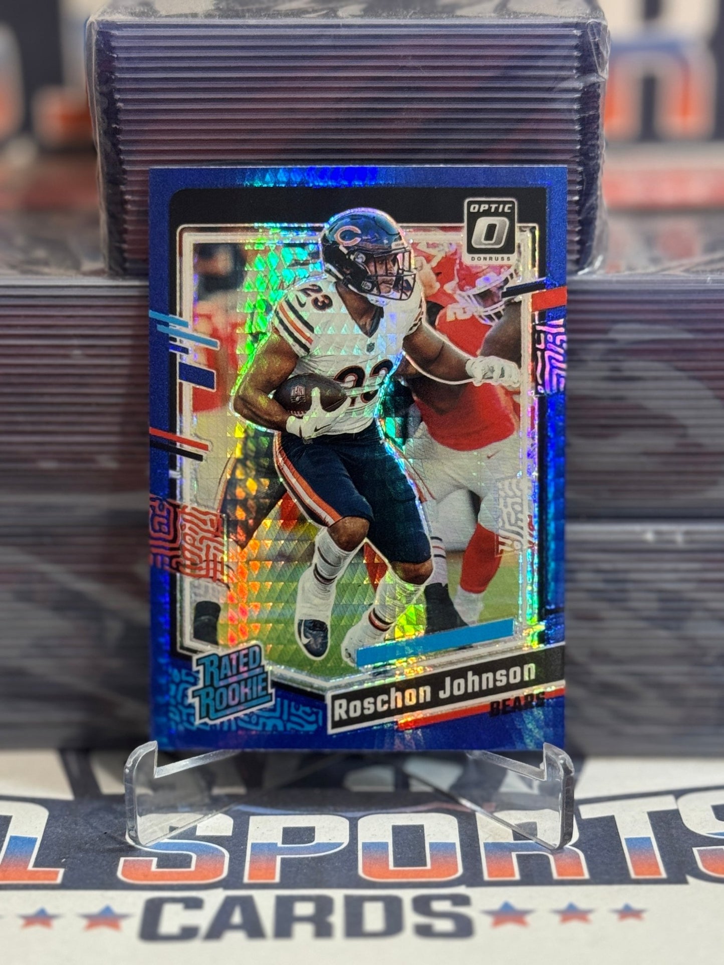 2023 Donruss Optic (Hyper Blue Prizm, Rated Rookie) Roschon Johnson 217