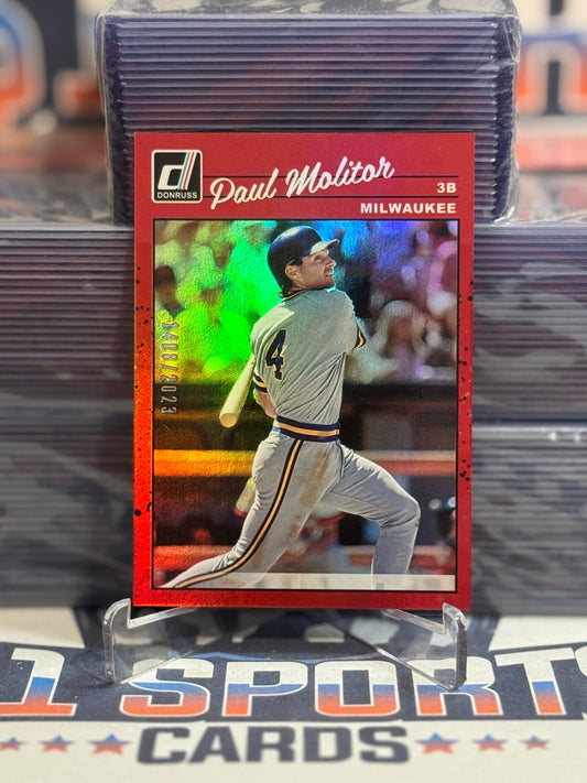 2023 Donruss (Red Foil, Retro 1408/2023) Paul Molitor 268