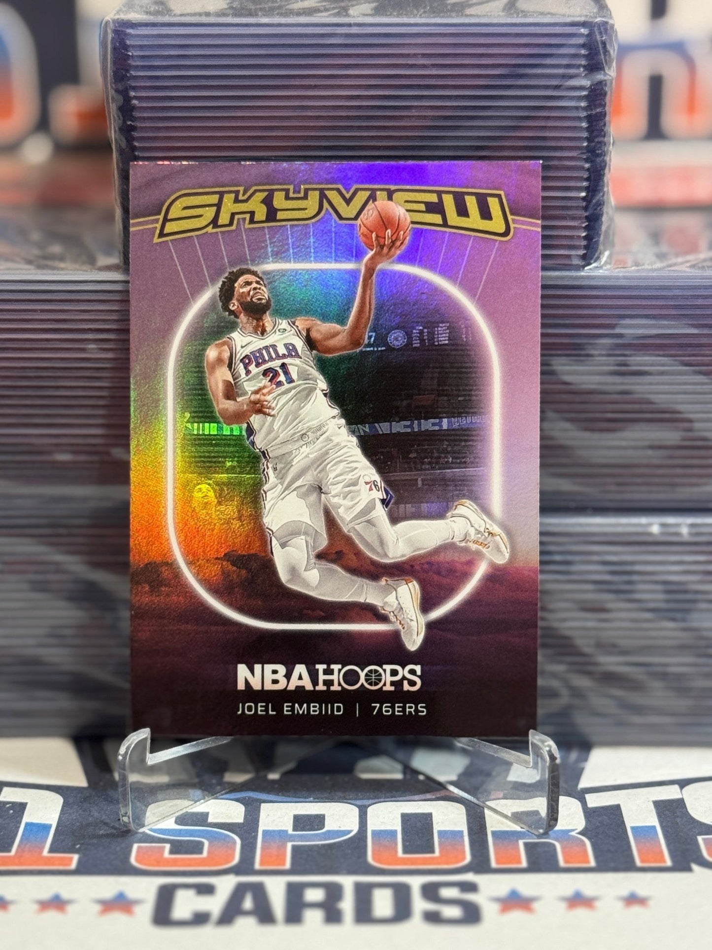 2023 NBA Hoops (Foil, Skyview) Joel Embiid 22